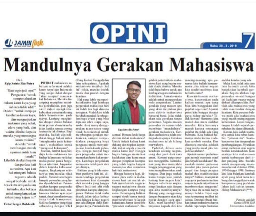 Mandulnya Gerakan Mahasiswa